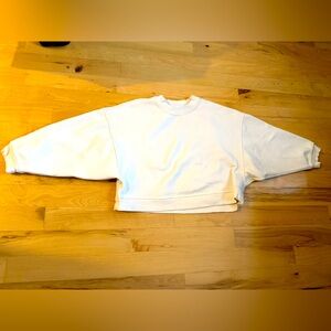 Lululemon Oversized Crop Crew Sweatshirt Thick Fleece White Size 8?